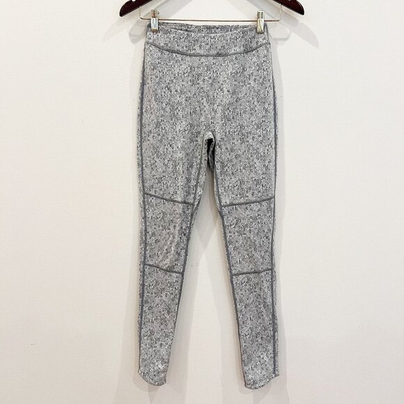 Gymshark Leggings Womens Small Gray White Dry Fleur Texture Workout Activewear - Picture 1 of 12